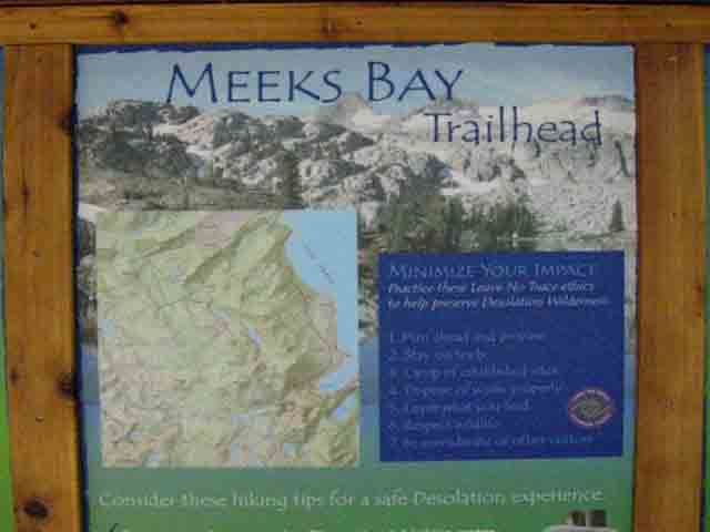 Information Board at the Meeks Bay Trailhead