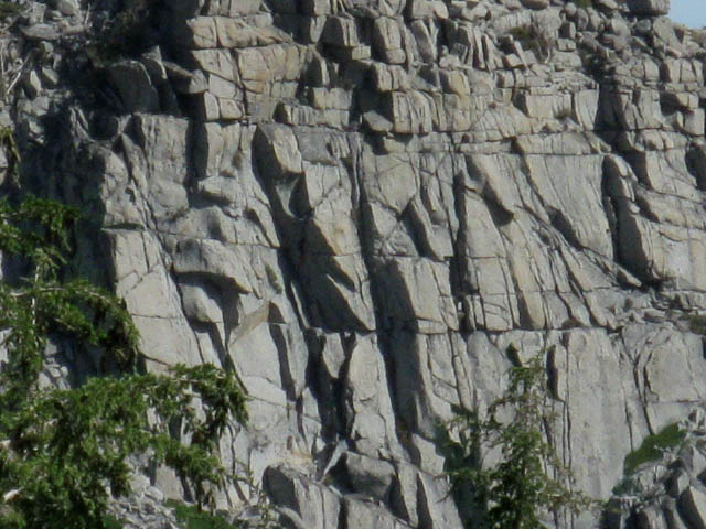 Detail of massive granite wall South of Phipps Pass.