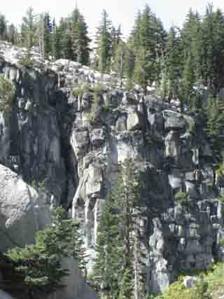Rock formation, below Rubicon Lake, lake tahoe
