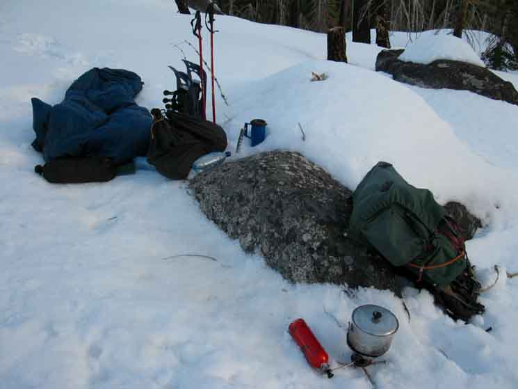 Snow camping in Meiss Country Roadless Area.