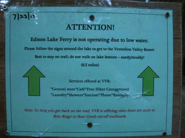 Edison Lake Ferry stopping early during drought.